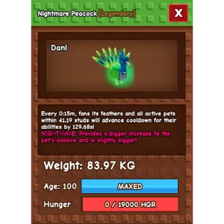 Grow a garden - NIGHTMARE TITANIC Peacock