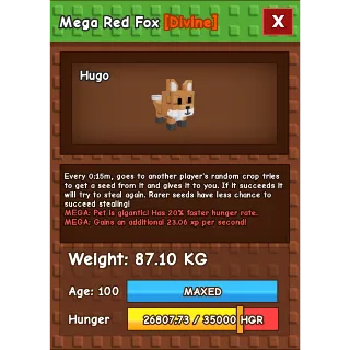 Grow a garden - TITANIC MEGA RED FOX