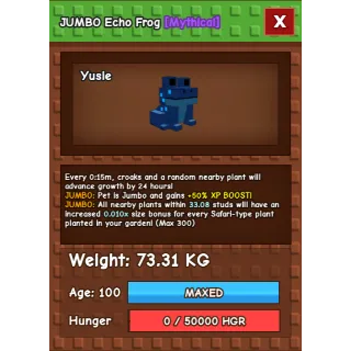 Grow a garden - TITANIC JUMBO ECHO FROG 