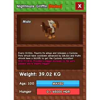 Grow a garden - SEMI HUGE NIGHTMARE Griffin