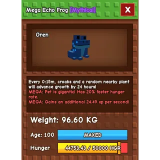 Grow a garden - GODLY/TITANIC MEGA ECHO FROG 