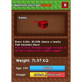 Grow a garden - NIGHTMARE TITANIC DISCO BEE