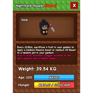 Grow a garden - NIGHTMARE SEMI HUGE Reaper