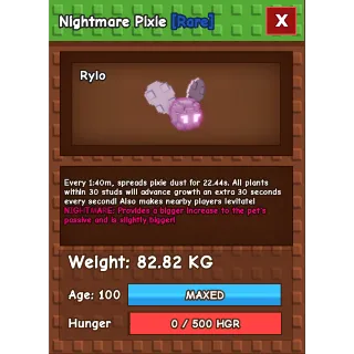 Grow a garden - NIGHTMARE TITANIC PIXIE 