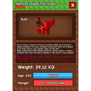 Grow a garden - NIGHTMARE RAINBOW FROST DRAGON 