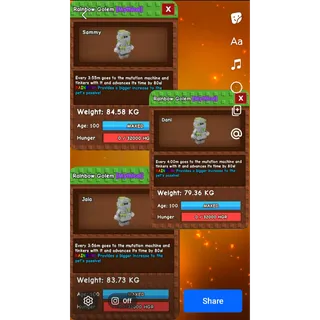 Grow a garden - RAINBOW TITANIC GOLEM (BUNDLE OF 3)