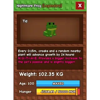 Grow a garden - COLOSSAL NIGHTMARE FROG 