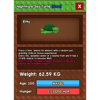 Grow a garden - NIGHTMARE HUGE Sea Turtle 