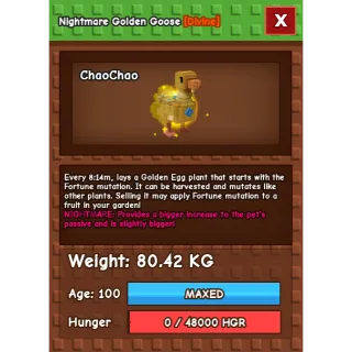 Grow a garden - NIGHTMARE TITANIC Golden Goose 