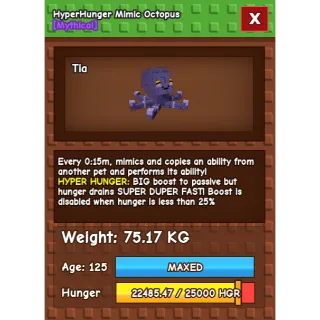 Grow a garden - TITANIC HYPER HUNGER MIMIC OCTOPUS 75kg