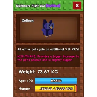 Grow a garden - NIGHTMARE TITANIC NIGHT OWL