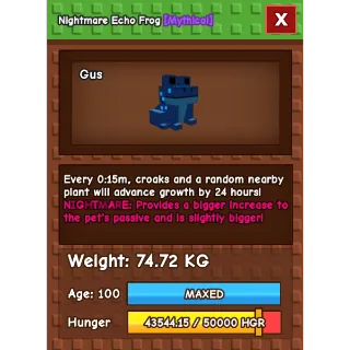 Grow a garden - NIGHTMARE TITANIC ECHO FROG 