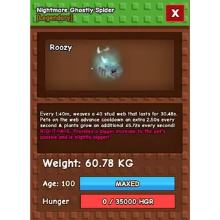 Grow a garden - HUGE NIGHTMARE GHOSTLY SPIDER 