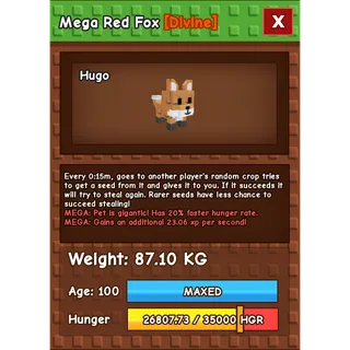 Grow a garden - TITANIC MEGA RED FOX 