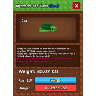 Grow a garden - NIGHTMARE TITANIC SEA TURTLE