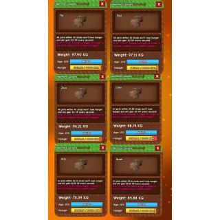 Grow a garden - GODLY/TITANIC NIGHTMARE Capybara  (BUNDLE of 6)