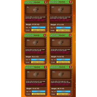 Grow a garden - GODLY/TITANIC NIGHTMARE Capybara  (BUNDLE of 6)