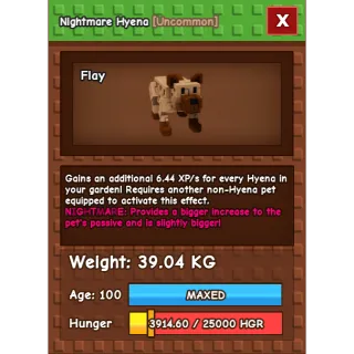 Grow a garden - NIGHTMARE SEMI HUGE Hyena