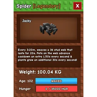Grow a garden - COLOSSAL/GODLY SPIDER