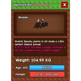 Grow a garden - NIGHTMARE COLOSSAL Bat
