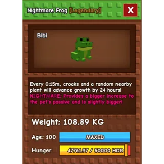 Grow a garden - NIGHTMARE COLOSSAL FROG 