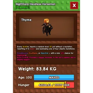 Grow a garden - NIGHTMARE TITANIC HEADLESS HORSEMAN