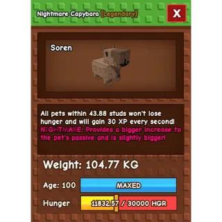 Grow a garden - NIGHTMARE COLOSSAL CAPYBARA