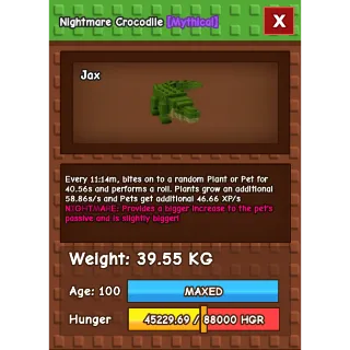 Grow a garden - NIGHTMARE SEMI HUGE CROCODILE