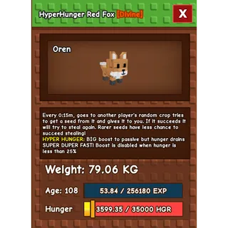 Grow a garden - HYPERHUNGER TITANIC RED FOX 
