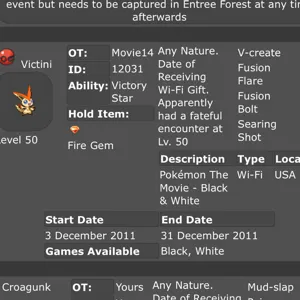 Victini movie event 2011