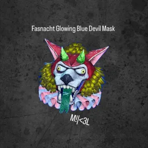Glowing Blue Devil Mask