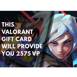 VALORANT 2575 VP GIFT CARD 