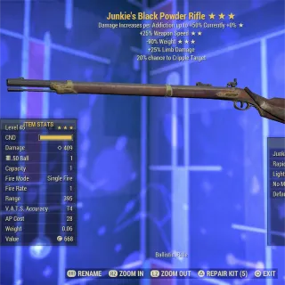 Junkie FFR RW Black Powder Rifle 