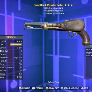 Quad LD FR Black Powder Pistol 