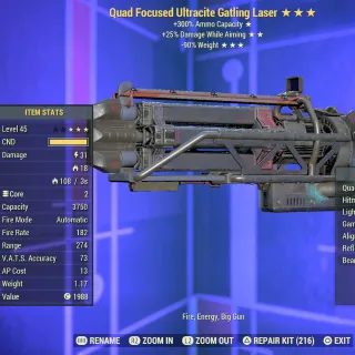 Quad DWA RW Ultracite Gatling Laser 