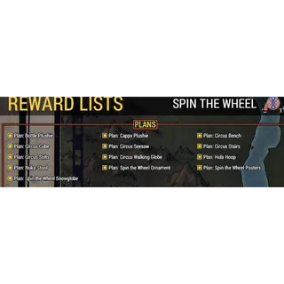 Spin the wheel All 13 Plan Reward Bundle 