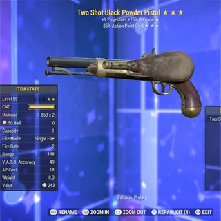 LEGACY Two Shot LVC Black Powder Pistol 