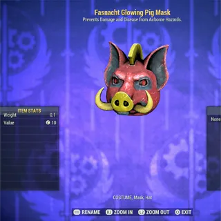 Fasnacht Glowing Pig Mask 