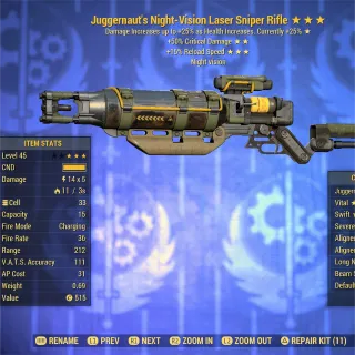 Juggernaut V50 FR NU Laser Rifle 