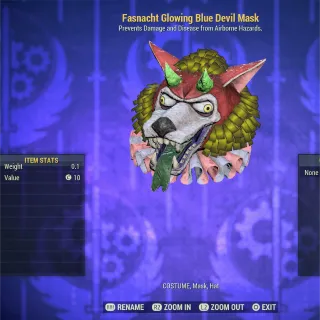 Fasnacht Glowing Blue Devil Mask 