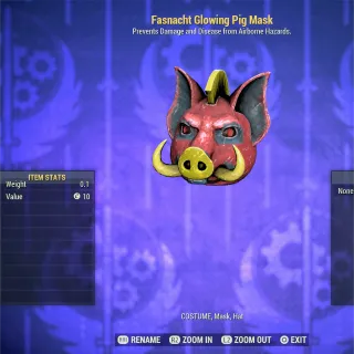 Fasnacht Glowing Pig Mask 