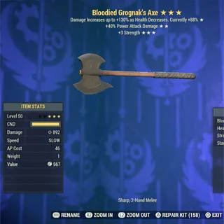 Bloodied PA 3S Grognak Axe 