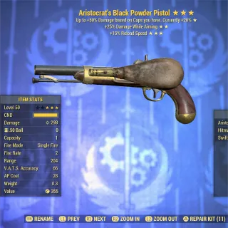 Aristocrat DWA FR Black Powder Pisto