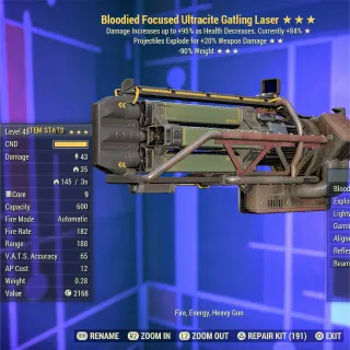 BE RW Ultracite Gatling Laser 