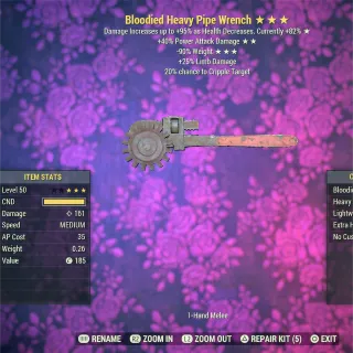 Bloodied PA RW Pipe Wrench 