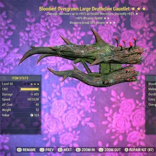 Bloodied SS 50BS Deathclaw Gauntlet 