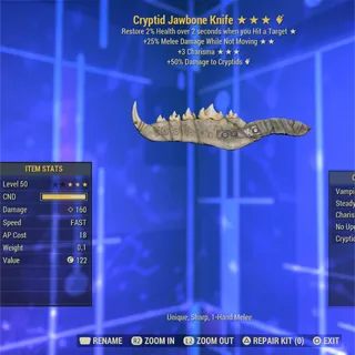 Cryptid Jawbone Knife 