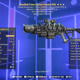 Full Mod Bloodied RAP 35 Enclave Plasma Rifle 
