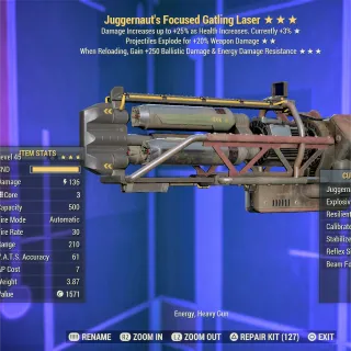Juggernaut Explosive 250 NU Gatling Laser 
