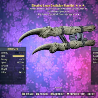 Bloodied SS Deathclaw Gauntlet DCG 